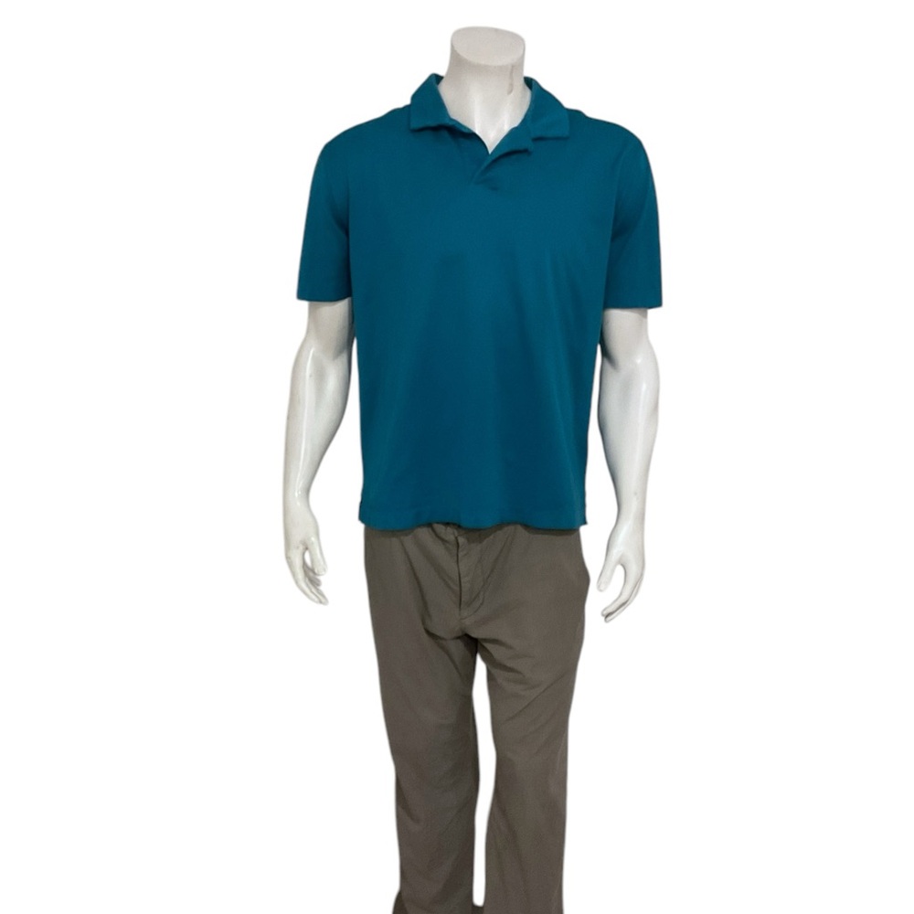 Canali Men’s Blue Open Collar Polo Shirt